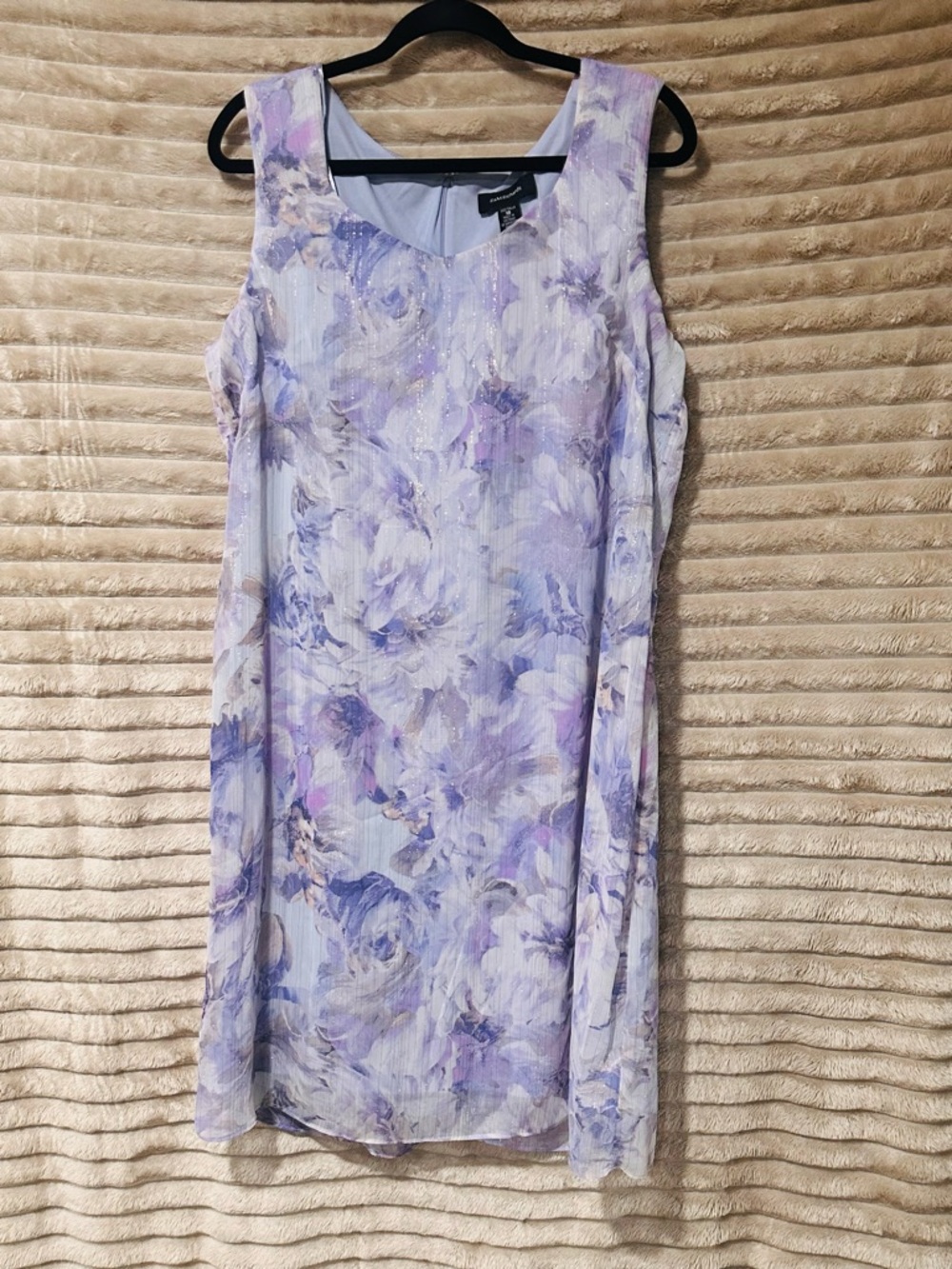 R&M Richards Lavender and White Floral Midi Dress